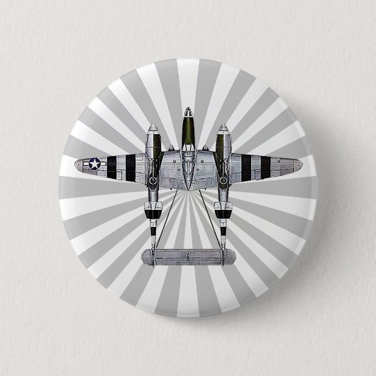 P-38 Blitzlicht-Sternexplosion-Button Button (Vorderseite)