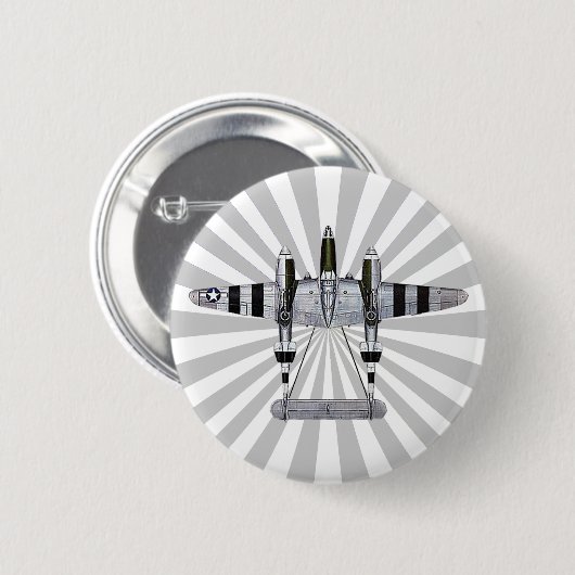 P-38 Blitzlicht-Sternexplosion-Button Button (Vorne & Hinten)