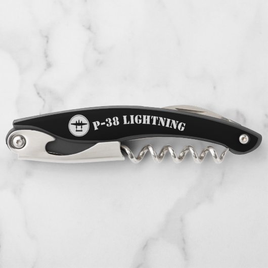 P-38 Blitzstift mit Silhouette im Kreis Kellnermesser (Vorderseite)