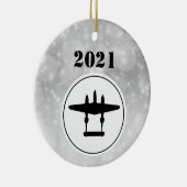 P-38 Blitzweihnachtsfest Keramik Ornament (Rechts)