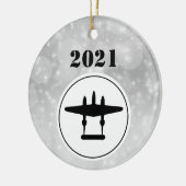 P-38 Blitzweihnachtsfest Keramik Ornament (Links)