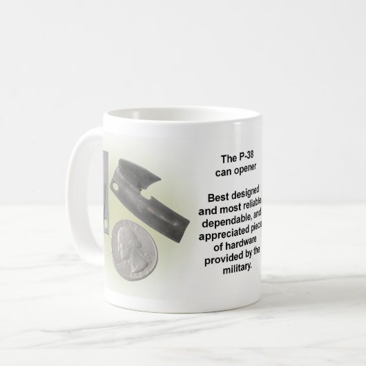 P-38 Dosenöffner-Tasse Kaffeetasse (Vorderseite Links)