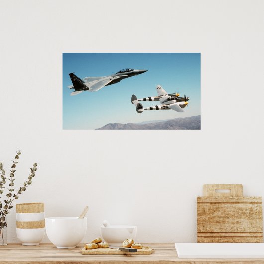 P-38 Lighning F-15 Eagle Poster (Küche)