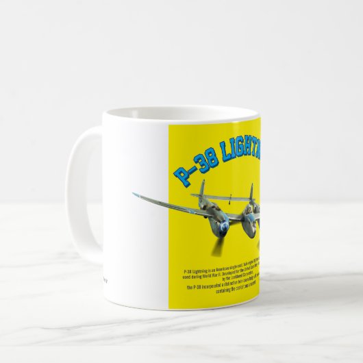 P-38 Lightningマグカップ Kaffeetasse (Vorderseite Links)