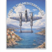 P-38 Lightning im Mittelmeerraum Aufkleber (Vorderseite)