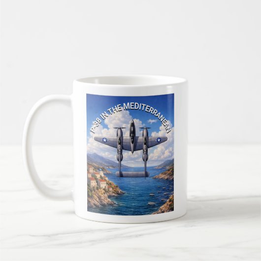 P-38 Lightning im Mittelmeerraum Kaffeetasse (Links)