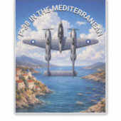 P-38 Lightning in the Mediterranean Theater Aufkleber (Vorderseite)