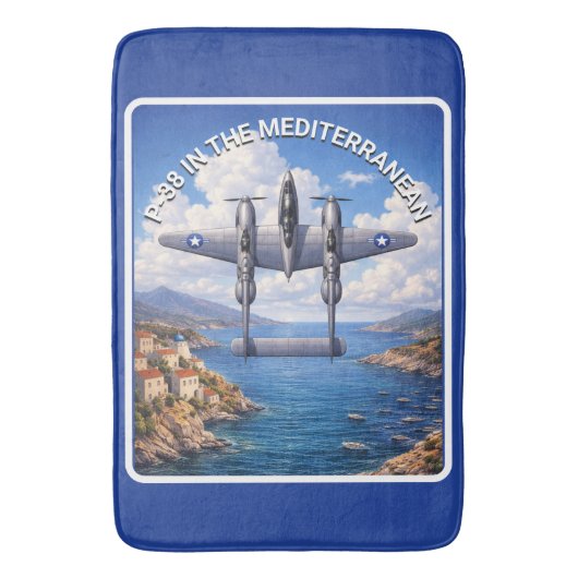P-38 Lightning Over the Mediterranean Badematte (Vorderseite Vertikal)