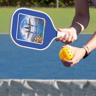 P-38 Lightning über dem Mittelmeer Pickleball Schläger