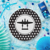 P-38-Silhouette zum Hintergrund der Polka-Dots Pappteller (Party)