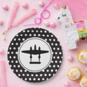 P-38-Silhouette zum Hintergrund der Polka-Dots Pappteller (Party)
