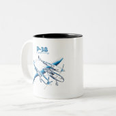 P-38 ZWEIFARBIGE TASSE (Vorderseite Links)