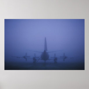P-3 in Fog Bank Poster
