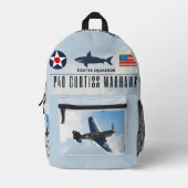 P-40 CURTISS WARHAWK FIGHTER SQUADRON BEDRUCKTER RUCKSACK (Vorderseite)