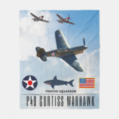 P-40 CURTISS WARHAWK FIGHTER SQUADRON FLEECEDECKE (Vorderseite)