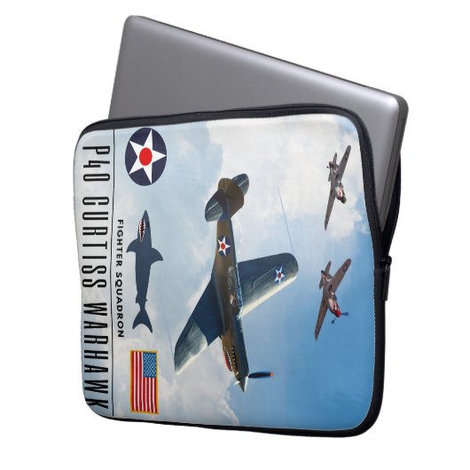 P-40 CURTISS WARHAWK FIGHTER SQUADRON LAPTOPSCHUTZHÜLLE (Vorderseite Links)