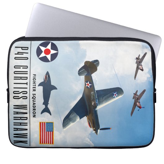 P-40 CURTISS WARHAWK FIGHTER SQUADRON LAPTOPSCHUTZHÜLLE (Vorderseite)