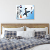 P-40 CURTISS WARHAWK FIGHTER SQUADRON LEINWANDDRUCK (Insitu (Schlafzimmer))