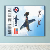 P-40 CURTISS WARHAWK FIGHTER SQUADRON LEINWANDDRUCK (Insitu (Holzboden))