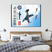 P-40 CURTISS WARHAWK FIGHTER SQUADRON LEINWANDDRUCK (Insitu (Schlafzimmer))