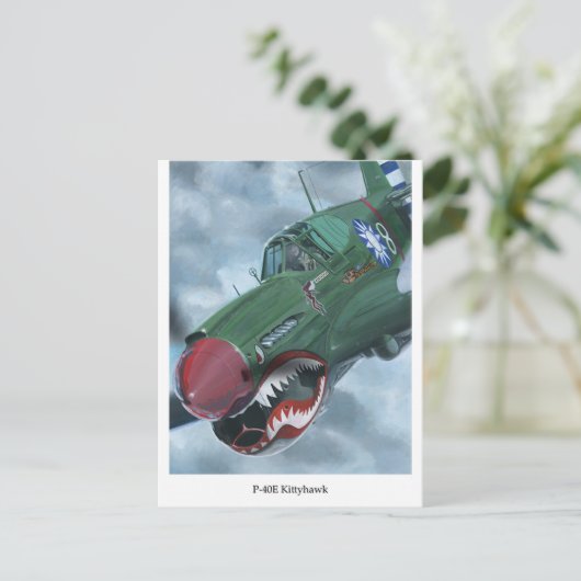 P-40 Kittyhawk Postkarte (Stehend Vorderseite)
