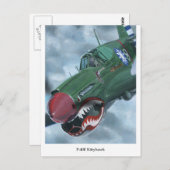 P-40 Kittyhawk Postkarte (Vorne/Hinten)