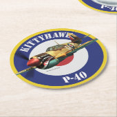 P-40 Kittyhawk Runder Pappuntersetzer (Angewinkelt)