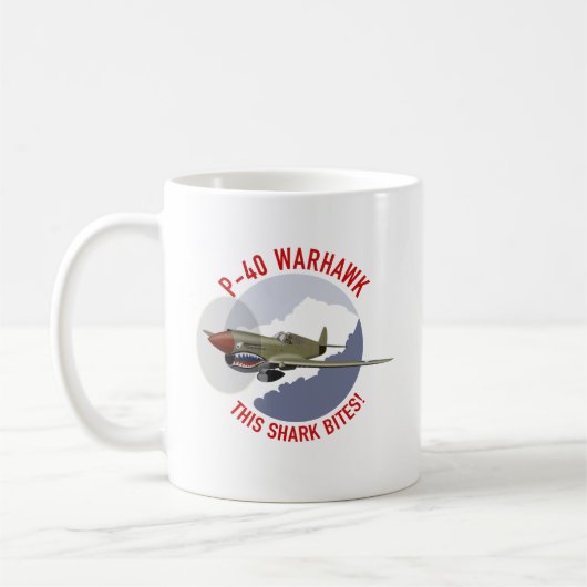 P-40 Warhawk Haifisch-Mund Kaffeetasse (Links)
