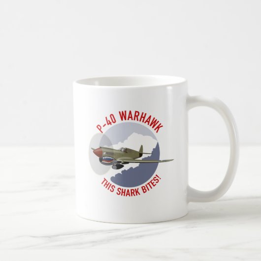 P-40 Warhawk Haifisch-Mund Kaffeetasse (Rechts)
