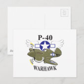 p-40 Warhawk Postkarte (Vorne/Hinten)