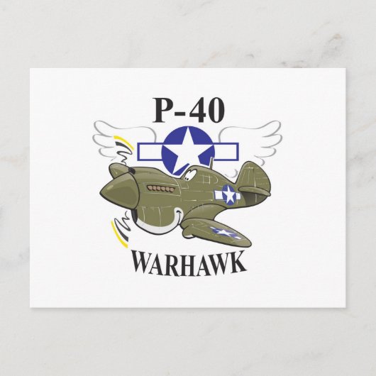 p-40 Warhawk Postkarte (Vorderseite)