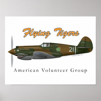 P-40B_AVG "Flying Tigers" Poster