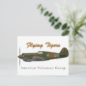 P-40B fliegende Tiger Postkarte (Stehend Vorderseite)