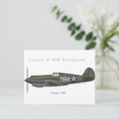 P-40B Verteidigung von Pearl Harbor Postkarte (Stehend Vorderseite)