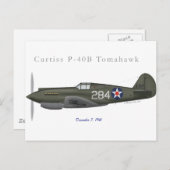 P-40B Verteidigung von Pearl Harbor Postkarte (Vorne/Hinten)