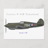 P-40B Verteidigung von Pearl Harbor Postkarte (Vorderseite)