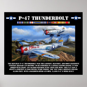 P-47-Flügelblitz-Kampfflugzeug Poster