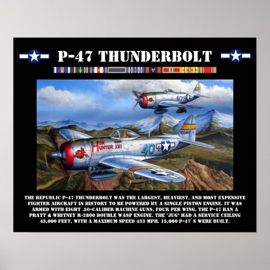 P-47-Flügelblitz-Kampfflugzeug Poster (Vorne)