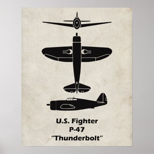 P-47 Thunderbolt Airplane Poster and Decor (Vorne)