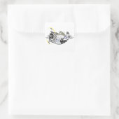 P-47 Thunderbolt Quadratischer Aufkleber (Tasche)
