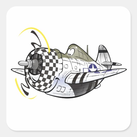 P-47 Thunderbolt Quadratischer Aufkleber (Vorderseite)