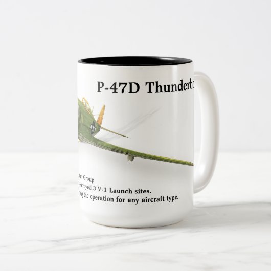 P-47D Thunderbolb Zweifarbige Tasse (VorderseiteRechts)