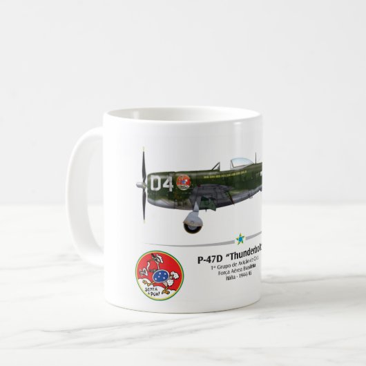 P-47D Thunderbolt FAB - 1ºGavCa,- setzt sich der Kaffeetasse (Vorderseite Links)