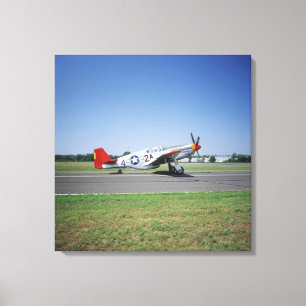 P-51 C Tuskegee Red Tail Flugzeug auf der CAF Air Leinwanddruck
