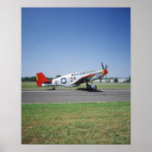 P-51 C Tuskegee Roter Schwanz Flugzeug bei der CAF Poster (Vorne)