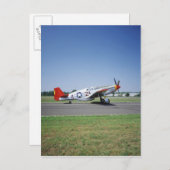 P-51 C Tuskegee Roter Schwanz Flugzeug bei der CAF Postkarte (Vorne/Hinten)