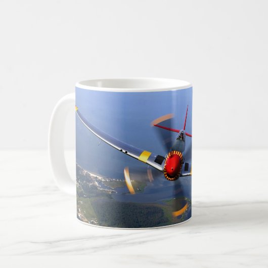 P-51 Kampfflugzeug Kaffeetasse (Vorderseite Links)