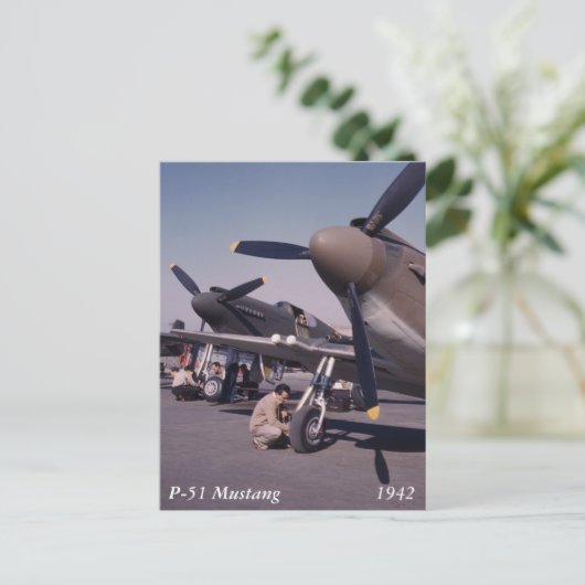 P-51 Mustang, 1942 Postkarte (Stehend Vorderseite)