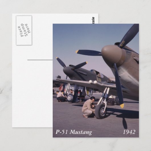 P-51 Mustang, 1942 Postkarte (Vorne/Hinten)