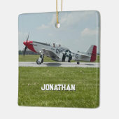 P-51 Mustang Airplane Photo Pilot Personalized  Keramikornament (Links)
